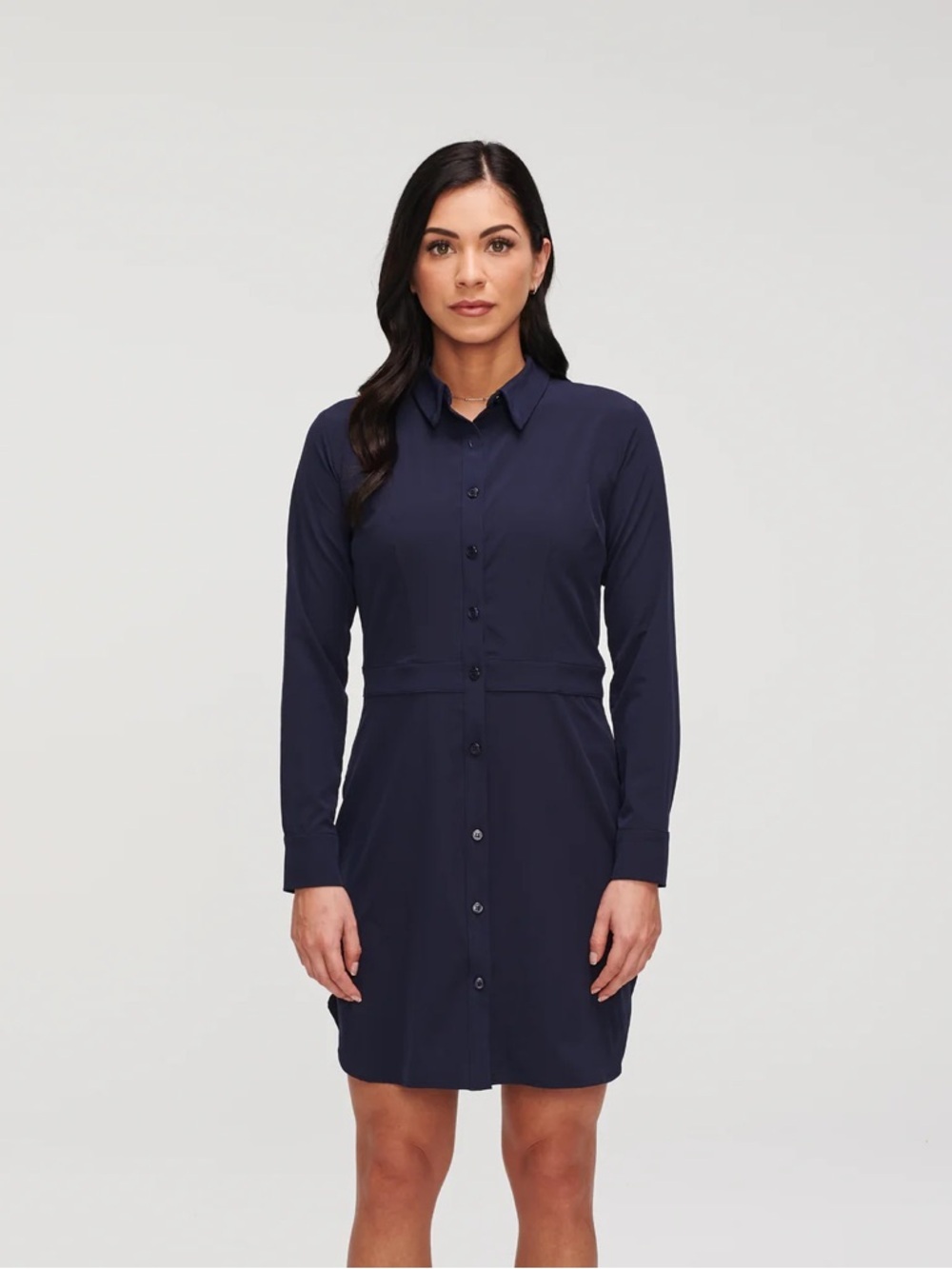Cotidie Harper Shirtdress Classic Navy Button-Down Shirt Dress M Women’s